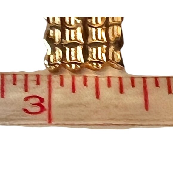 Vintage Gold-Tone Cufflinks & Tie Clip Set With Fleur De Lis & Heart Scroll Desi - Picture 9 of 11